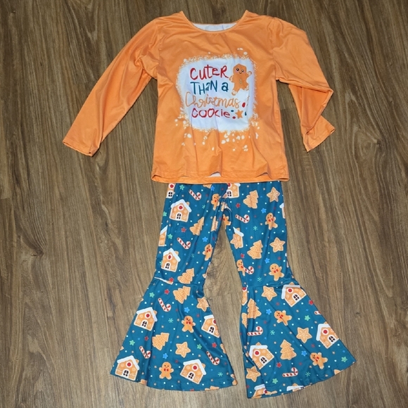 Festive Orange and Blue Pajama Set - Picture 1 of 1
